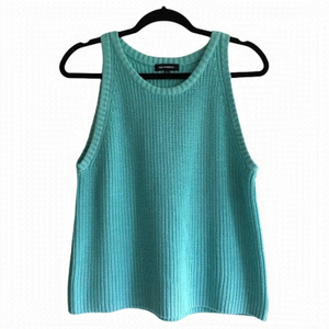 ANTHRO 525 AMERICA Cotton Knit Tank Top Sleeveless Sweater L